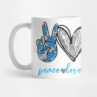 Autism Awareness Peace Love Autism Mug